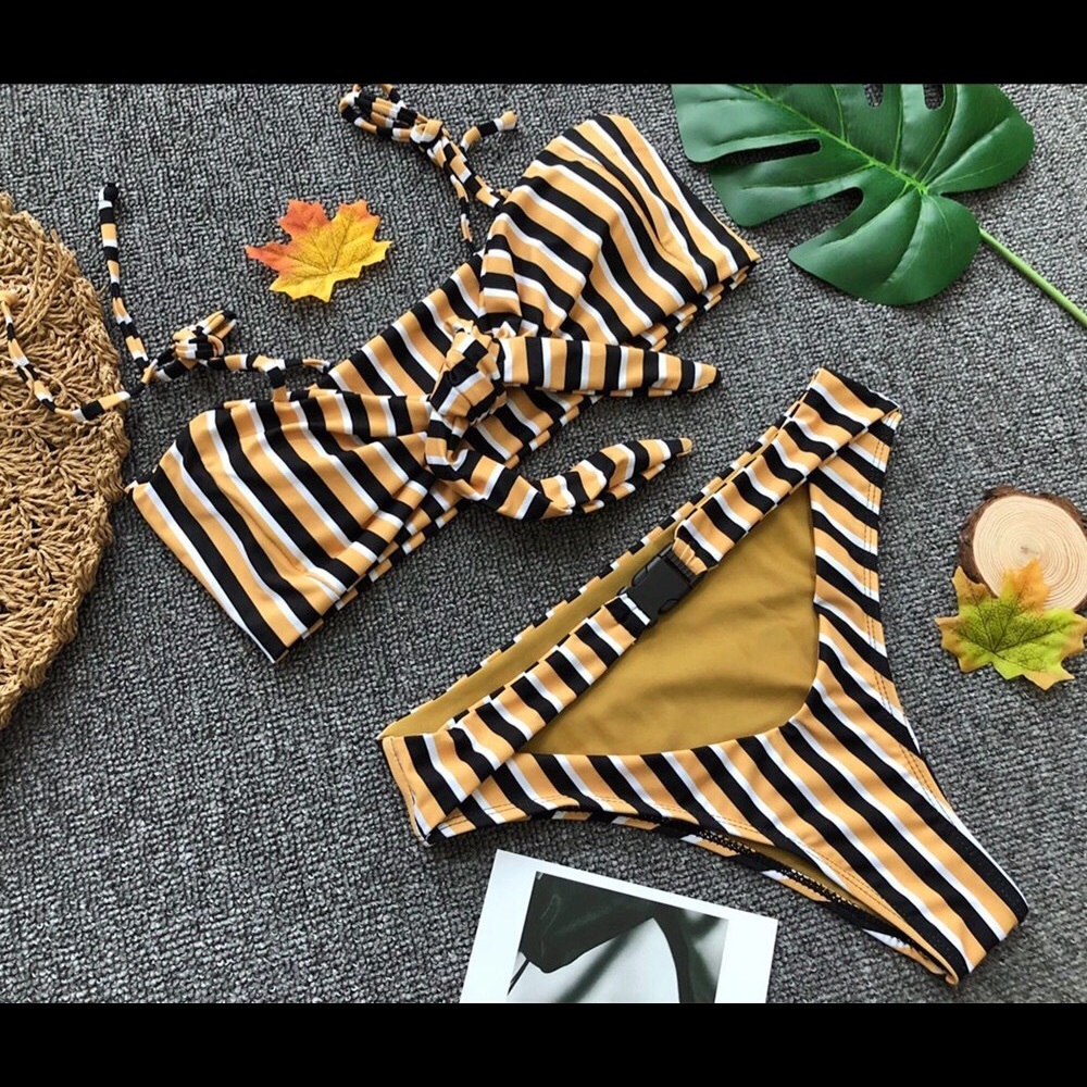 Color block two piece bikini